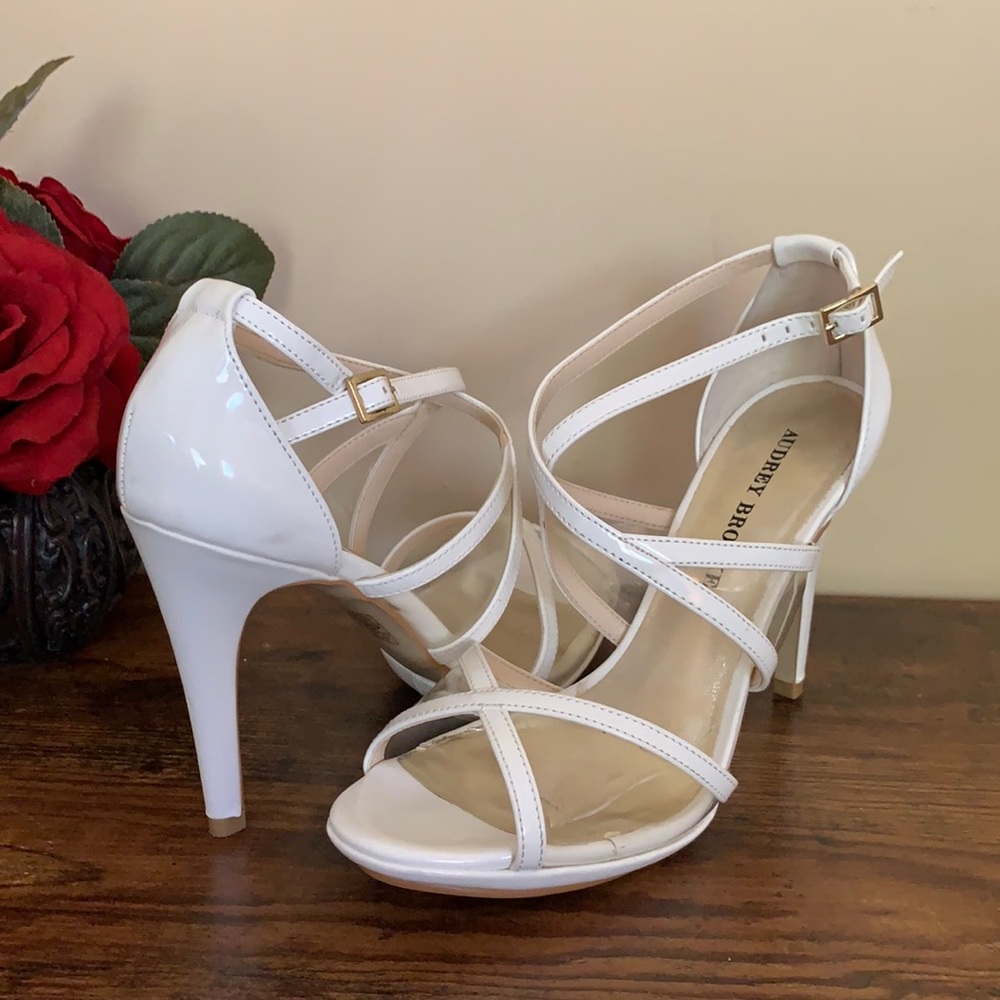 Audrey Brooke White & Translucent Heels, 8